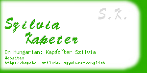 szilvia kapeter business card